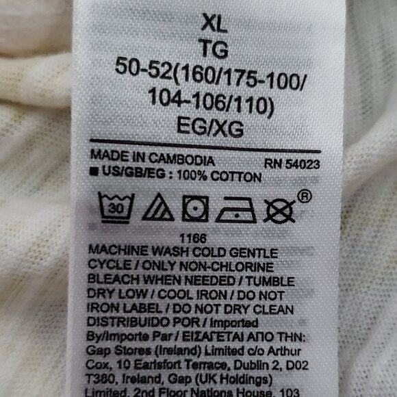 GAP Women's X-Large White Pineapple Print Easy T tee short sleeve - Picture 8 of 9